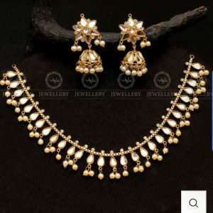 Bahawalpur New Guljaan Kundan Mirror Chokar Jewellery Set