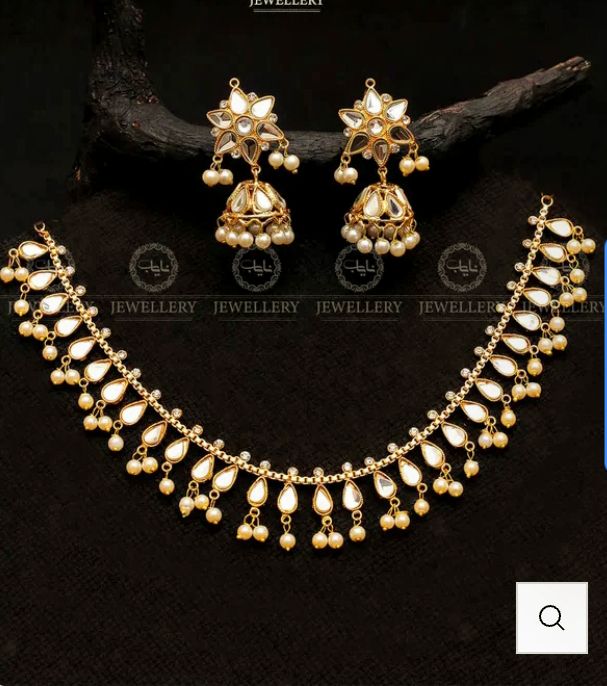 Bahawalpur New Guljaan Kundan Mirror Chokar Jewellery Set
