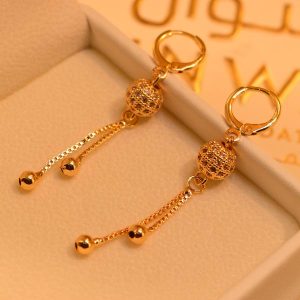 Gorgeous Unique Design 1K Gold Plated Earrings For Ladies