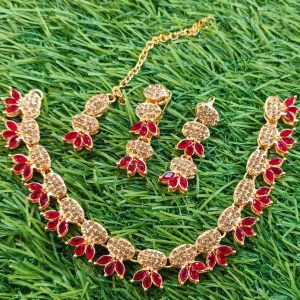 Elevate your style with Indian Style Zircon Studded Party Wear Jewellery Set