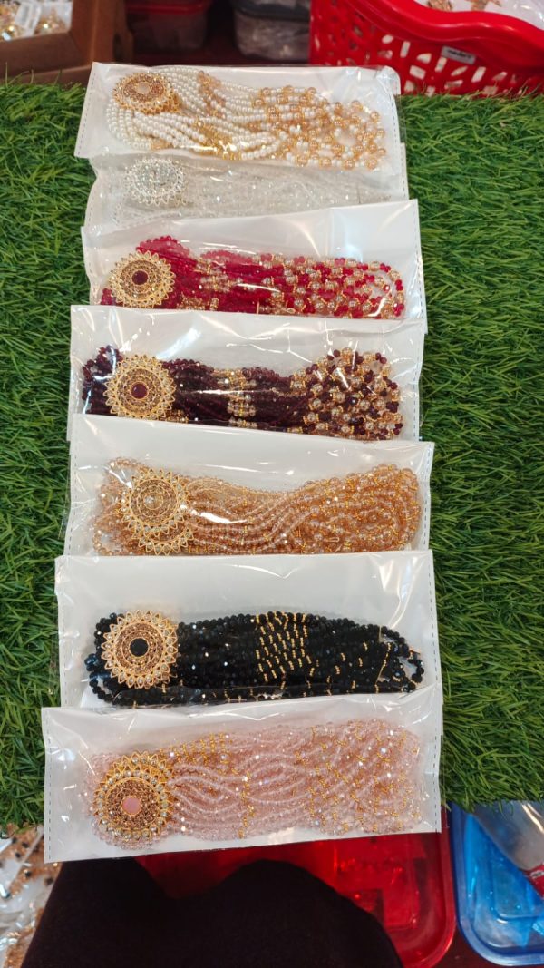 5 Layers Mala with Dublle Side brooch in latest Unique design In 5 Different Color - Image 2