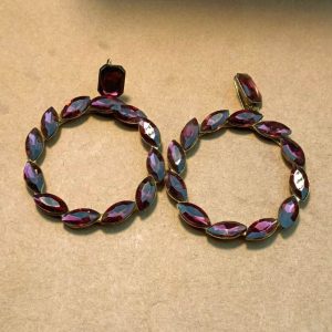 Round Beautiful Crystal Stone Hoop Earring for Girls and Women