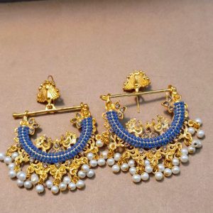New Casting Prinda Bali HALF CUT PEACOCK EARRINGS For Girls&Women