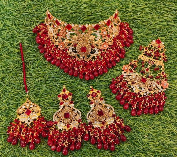Extremely Beautiful High Quality Gold Plated Heavy Bridal Full Collar Sets