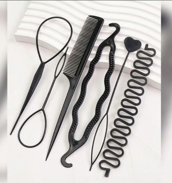 Back combing 6pcs/set Hairstyle Braiding Tools Pull-through Hair Dispenser Disk Braid Styling Hairpins Hair Clips Hairstyle