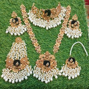 Gorgeous Beautiful 3D Casting Egyptian Stone Bridal Dholna Set