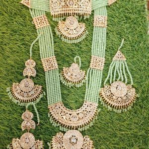 Bridal Rani Haar Chillai Jewelry Set with Earring + Chokar + Bindi & Jhummar