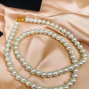 Off White Big size Pearl Mala For Girls And Women