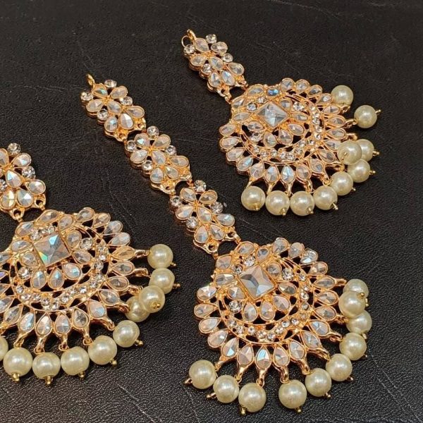 New Indain Style Arshi Kundan Tikka & Earrings In Differnt color