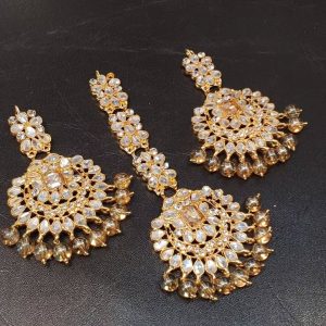 New Indain Style Arshi Kundan Tikka & Earrings In Differnt color