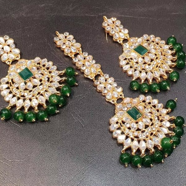 New Indain Style Arshi Kundan Tikka & Earrings In Differnt color
