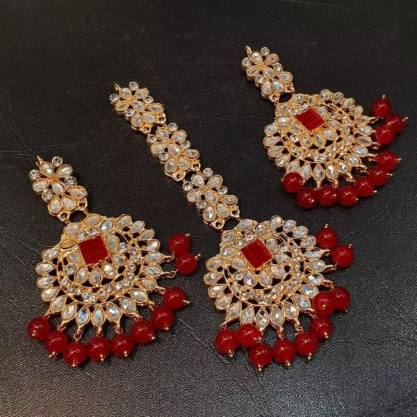 New Indain Style Arshi Kundan Tikka & Earrings In Differnt color